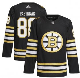 Cheap Men\'s Boston Bruins #88 David Pastrnak Black 100th Anniversary Stitched Jersey
