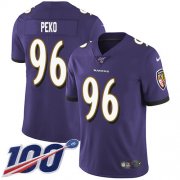 Wholesale Cheap Nike Ravens #96 Domata Peko Sr Purple Team Color Youth Stitched NFL 100th Season Vapor Untouchable Limited Jersey