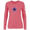 Wholesale Cheap Women's Nike Dallas Cowboys Of The City Long Sleeve Tri-Blend NFL T-Shirt Pink
