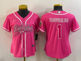 Wholesale Cheap Women's Miami Dolphins #1 Tua Tagovailoa Pink With Patch Cool Base Stitched Baseball Jersey