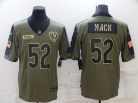 Wholesale Cheap Men\'s Chicago Bears #52 Khalil Mack Nike Olive 2021 Salute To Service Limited Player Jersey