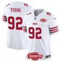 Cheap Men's San Francisco 49ers #92 Chase Young White 2023 F.U.S.E. NFC West Champions Patch Football Stitched Jersey