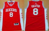 Wholesale Cheap Men's Philadelphia 76ers #8 Jahlil Okafor Revolution 30 Swingman 2015 Draft New Red Jersey
