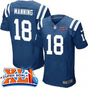 Wholesale Cheap Nike Colts #18 Peyton Manning Royal Blue Team Color Super Bowl XLI Men's Stitched NFL Elite Jersey