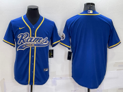 Wholesale Cheap Men's Los Angeles Rams Blank Royal Blue With Patch Cool Base Stitched Baseball Jersey