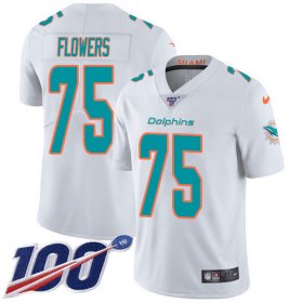 Wholesale Cheap Nike Dolphins #75 Ereck Flowers White Youth Stitched NFL 100th Season Vapor Untouchable Limited Jersey