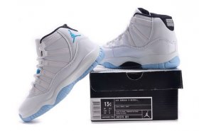 Wholesale Cheap Air Jordan 11 Boys&Girls Shoes White/Legend blue