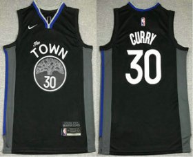Wholesale Cheap Men\'s Golden State Warriors #30 Stephen Curry Black 2021 Nike Swingman Stitched NBA Jersey