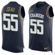Wholesale Cheap Nike Chargers #55 Junior Seau Navy Blue Team Color Men's Stitched NFL Limited Tank Top Jersey