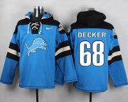 Wholesale Cheap Nike Lions #68 Taylor Decker Blue Player Pullover NFL Hoodie