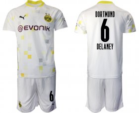 Wholesale Cheap Men 2020-2021 club Dortmund Second away 6 white Soccer Jerseys