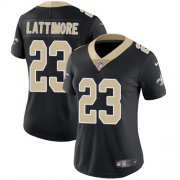 Wholesale Cheap Nike Saints #23 Marshon Lattimore Black Team Color Women's Stitched NFL Vapor Untouchable Limited Jersey