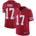 Wholesale Cheap Nike 49ers #17 Jalen Hurd Red Team Color Men's Stitched NFL Vapor Untouchable Limited Jersey