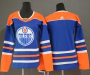 Wholesale Cheap Adidas Oilers Blank Royal Alternate Authentic Women's Stitched NHL Jersey