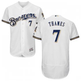 Wholesale Cheap Brewers #7 Eric Thames White Flexbase Authentic Collection Stitched MLB Jersey
