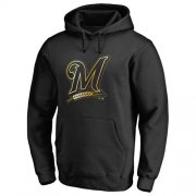 Wholesale Cheap Milwaukee Brewers Gold Collection Pullover Hoodie Black