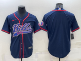 Wholesale Men's Buffalo Bills Blank Navy Blue Stitched MLB Cool Base Nike Baseball Jersey