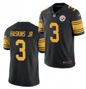Wholesale Cheap Men's Pittsburgh Steelers #3 Dwayne Haskins Jr. Black Color Rush Limited Stitched Jersey