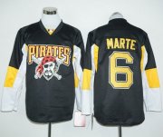 Wholesale Cheap Pirates #6 Starling Marte Black Long Sleeve Stitched MLB Jersey