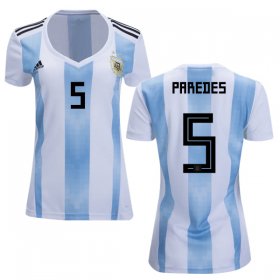 Wholesale Cheap Women\'s Argentina #5 Paredes Home Soccer Country Jersey