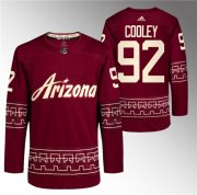 Cheap Men's Arizona Coyotes #92 Logan Cooley Garnet Alternate Pro Jersey