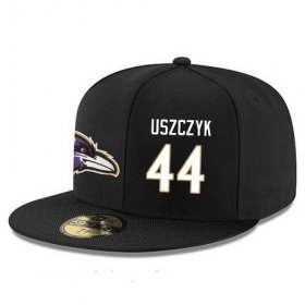 Wholesale Cheap Baltimore Ravens #44 Kyle Juszczyk Snapback Cap NFL Player Black with White Number Stitched Hat