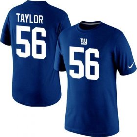 Wholesale Cheap Nike New York Giants #56 Lawrence Taylor Pride Name & Number NFL T-Shirt Blue
