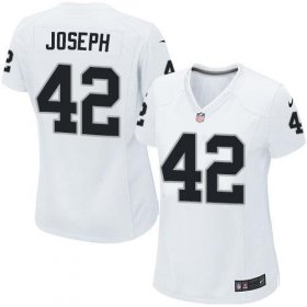 Wholesale Cheap Nike Raiders #42 Karl Joseph White Women\'s Stitched NFL Elite Jersey