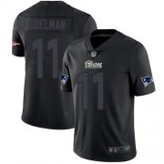 Wholesale Cheap Nike Patriots #11 Julian Edelman Black Men's Stitched NFL Limited Rush Impact Jersey