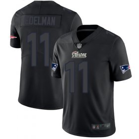 Wholesale Cheap Nike Patriots #11 Julian Edelman Black Men\'s Stitched NFL Limited Rush Impact Jersey