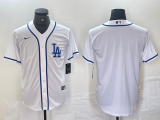 Cheap Men's Los Angeles Dodgers Blank White Cool Base Stitched Baseball Jersey