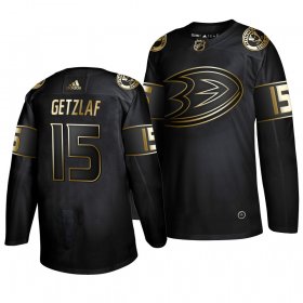 Wholesale Cheap Adidas Ducks #15 Ryan Getzlaf Men\'s 2019 Black Golden Edition Authentic Stitched NHL Jersey