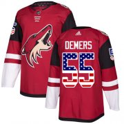 Wholesale Cheap Adidas Coyotes #55 Jason Demers Maroon Home Authentic USA Flag Stitched NHL Jersey