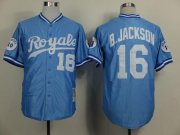 Wholesale Cheap Mitchell and Ness Royals #16 Bo Jackson Light Blue Throwback Stitched MLB Jersey