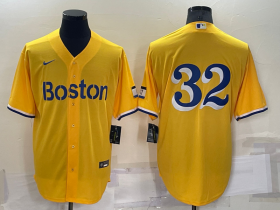 Wholesale Cheap Men\'s Boston Red Sox #32 Matt Barnes Gold No Name 2021 City Connect Stitched MLB Cool Base Nike Jersey