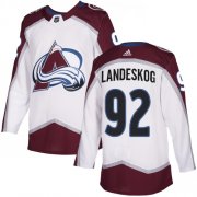 Wholesale Cheap Adidas Avalanche #92 Gabriel Landeskog White Road Authentic Stitched NHL Jersey