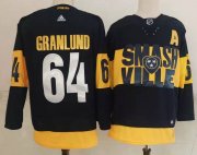 Wholesale Cheap Men's Nashville Predators #64 Mikael Granlund Black 2022 Stadium Series adidas Stitched NHL Jersey