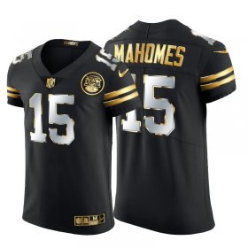 Wholesale Cheap Kansas City Chiefs #15 Patrick Mahomes Men\'s Nike Black Edition Vapor Untouchable Elite NFL Jersey