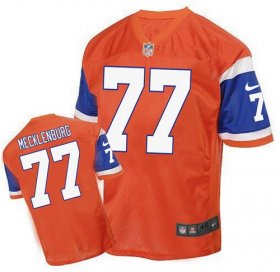 Wholesale Cheap Nike Broncos #77 Karl Mecklenburg Orange Men\'s Stitched NFL Elite Throwback Jersey