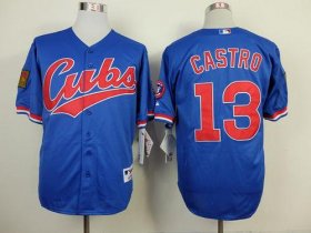 Wholesale Cheap Cubs #13 Starlin Castro Blue 1994 Turn Back The Clock Stitched MLB Jersey