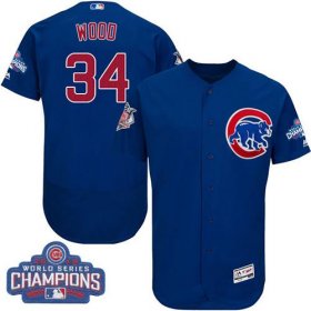Wholesale Cheap Cubs #34 Kerry Wood Blue Flexbase Authentic Collection 2016 World Series Champions Stitched MLB Jersey