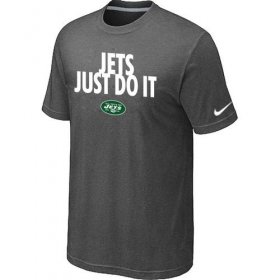 Wholesale Cheap Nike New York Jets Just Do It Dark Grey T-Shirt