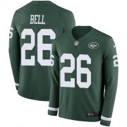 Wholesale Cheap Nike Jets #26 Le'Veon Bell Green Team Color Men's Stitched NFL Limited Therma Long Sleeve Jersey