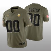Wholesale Cheap Men's Minnesota Vikings ACTIVE PLAYER Custom 2022 Olive Salute To Service Limited Stitched Jersey