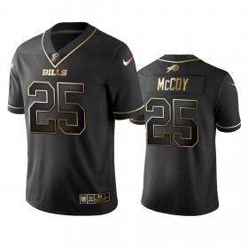 Wholesale Cheap Nike Bills #25 Lesean Mccoy Black Golden Limited Edition Stitched NFL Jersey