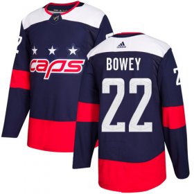 Wholesale Cheap Adidas Capitals #22 Madison Bowey Navy Authentic 2018 Stadium Series Stitched NHL Jersey