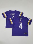 Wholesale Cheap Toddlers Minnesota Vikings #4 Dalvin Cook Purple 2020 Color Rush Stitched NFL Nike Limited Jersey