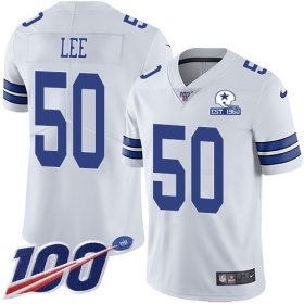 Wholesale Cheap Nike Cowboys #50 Sean Lee White Men\'s Stitched With Established In 1960 Patch NFL 100th Season Vapor Untouchable Limited Jersey