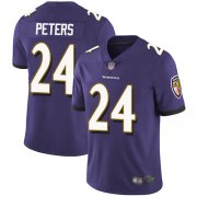 Wholesale Cheap Nike Ravens #24 Marcus Peters Purple Team Color Men's Stitched NFL Vapor Untouchable Limited Jersey
