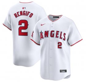 Cheap Men\'s Los Angeles Angels #2 Luis Rengifo White Home Limited Baseball Stitched Jersey